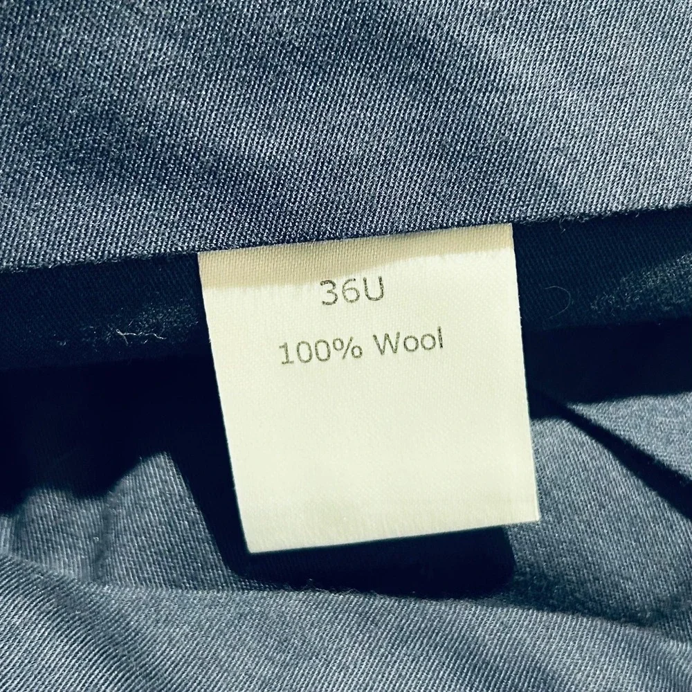 Charles Tyrwhitt 40R Suit 36x31 Wool Navy Windowpane Two Button Double Vented